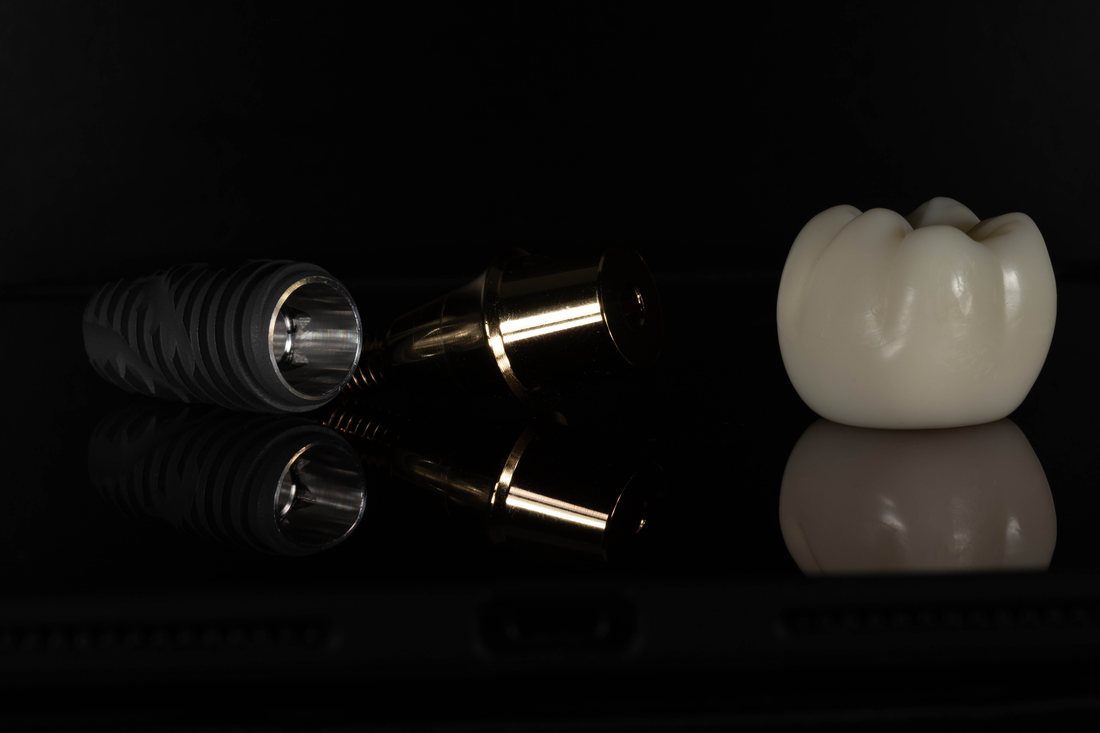 A dental implant, its abutment and a crown